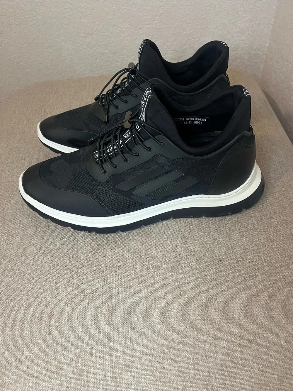 Men's CMR Chamaripa elevator sneakers Black Lace-Up with White Sole Size 8.5